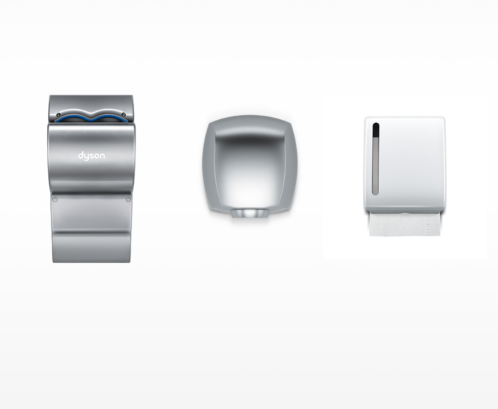 Dyson Airblade dB hand dryer costs compared to paper towels and other hand dryers